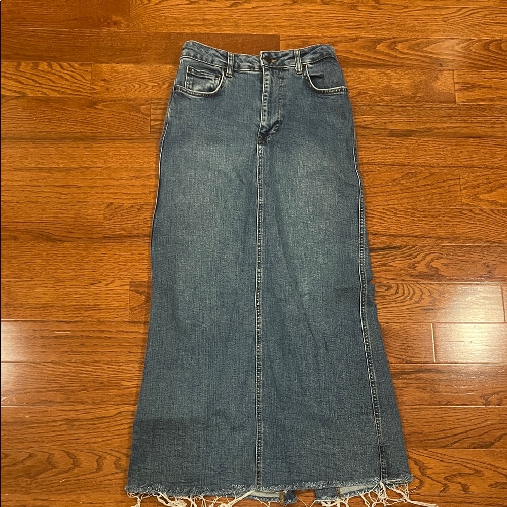 Women's Blue Denim Long Skirt